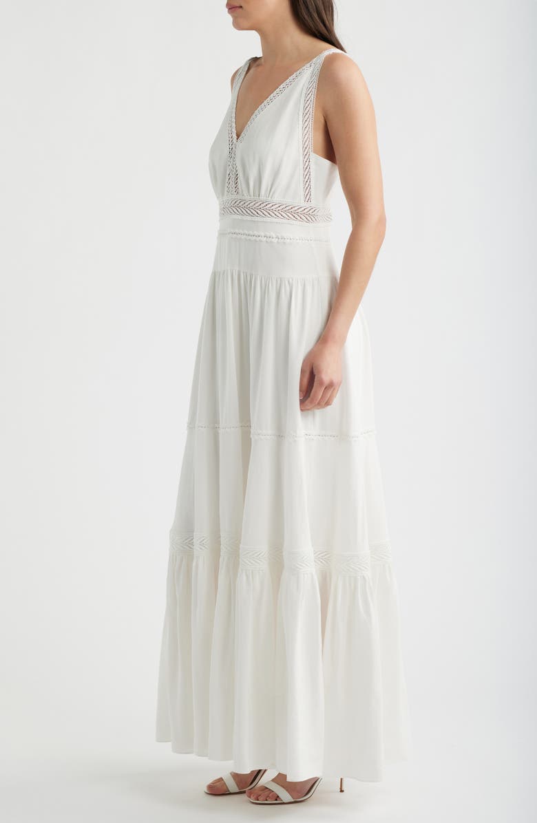 KOBI HALPERIN Alessia Lace Inset Detail Maxi Dress, Alternate, color, White
