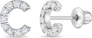 In Season Jewelry Cubic Zirconia Letter Initial Earrings
