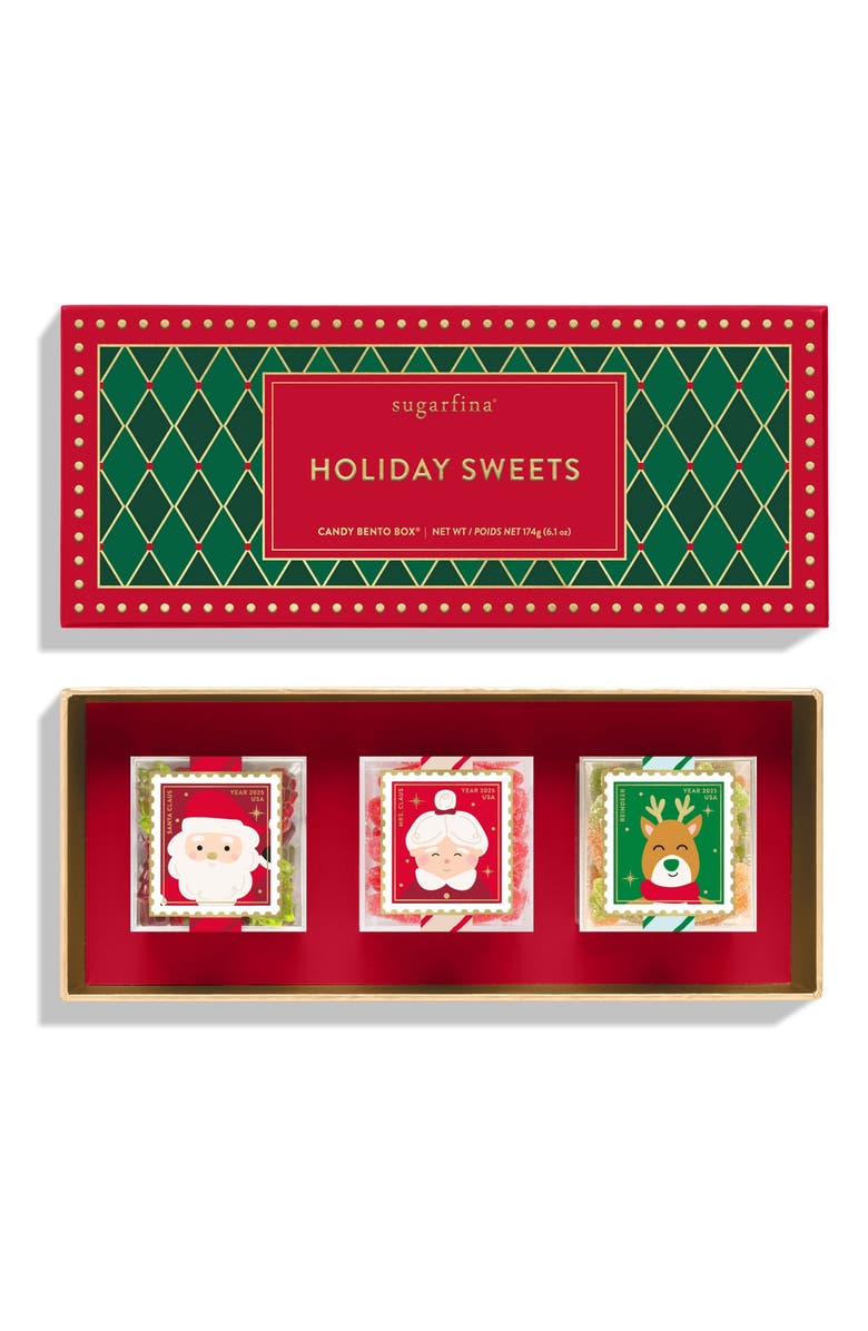 sugarfina Happy Holidays 3-Piece Candy Bento Box, Main, color,