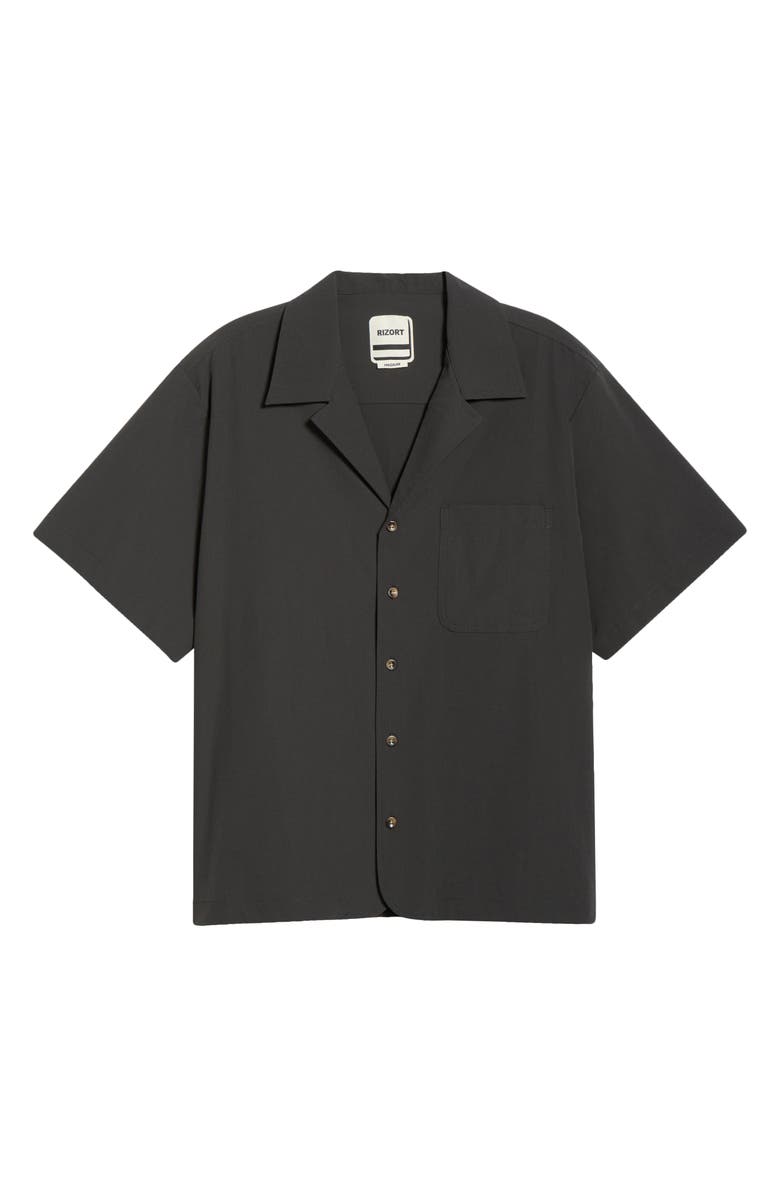 RIZORT Tim Stretch Nylon Camp Shirt, Alternate, color, Black