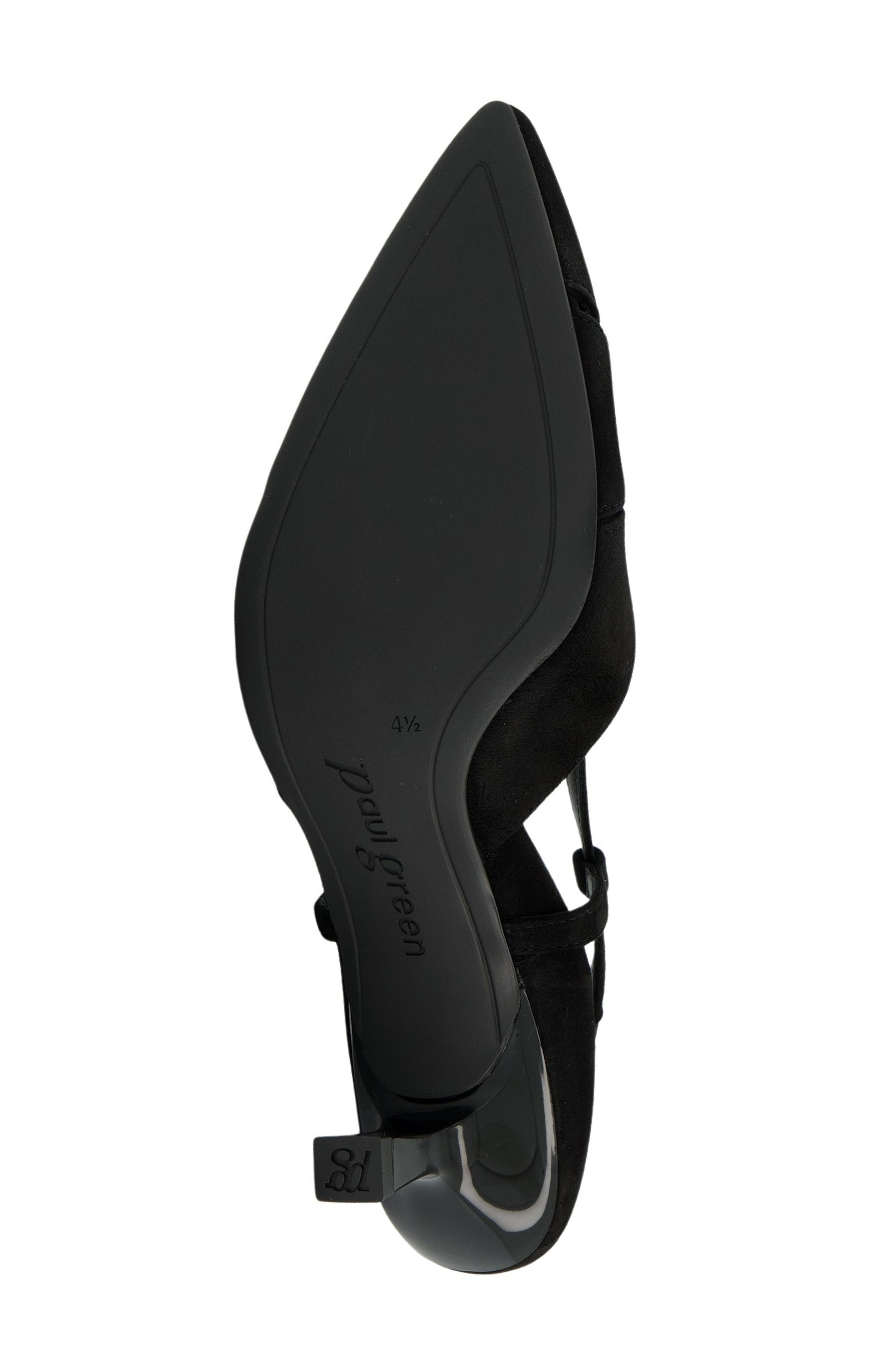 Paul Green Daria Slingback Kitten Heel Pointed Toe Pump, Alternate, color, Black Suede