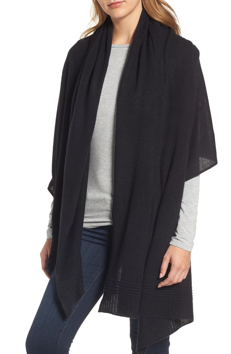 Halogen<sup>®</sup> Ottoman Rib Cashmere Wrap, Main, color,