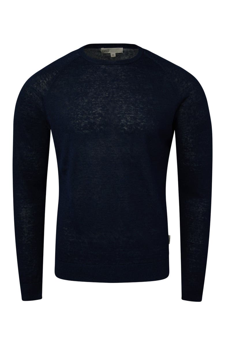 Onia Linen Raglan Sweater, Alternate, color, Deep Navy