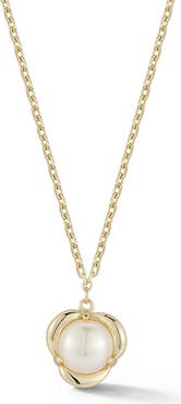 Ember Fine Jewelry 14K Gold 6mm Pearl Pendant Necklace