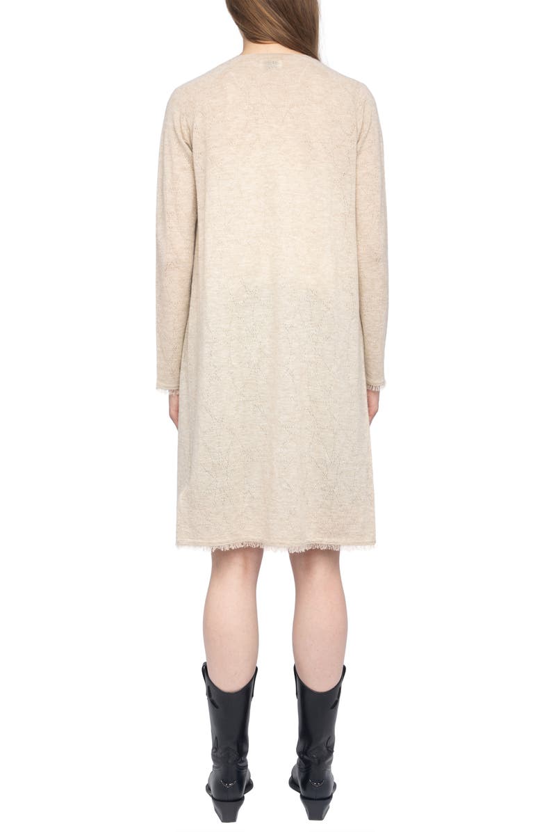 Zadig & Voltaire Pointelle Stars Fray Cashmere Cardigan, Alternate, color, 