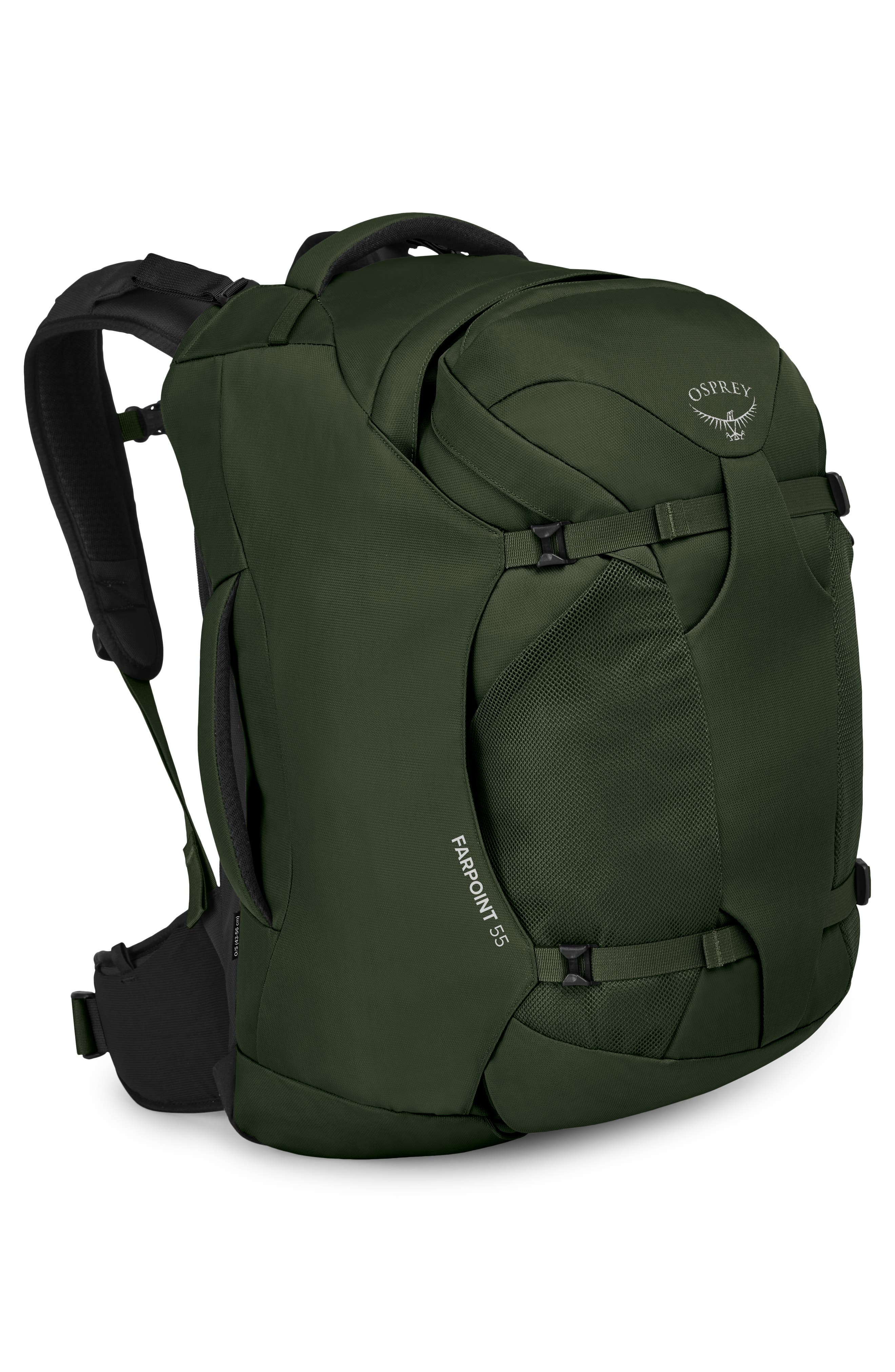 Osprey Farpoint 55-Liter Travel Backpack, Alternate, color, Gopher Green