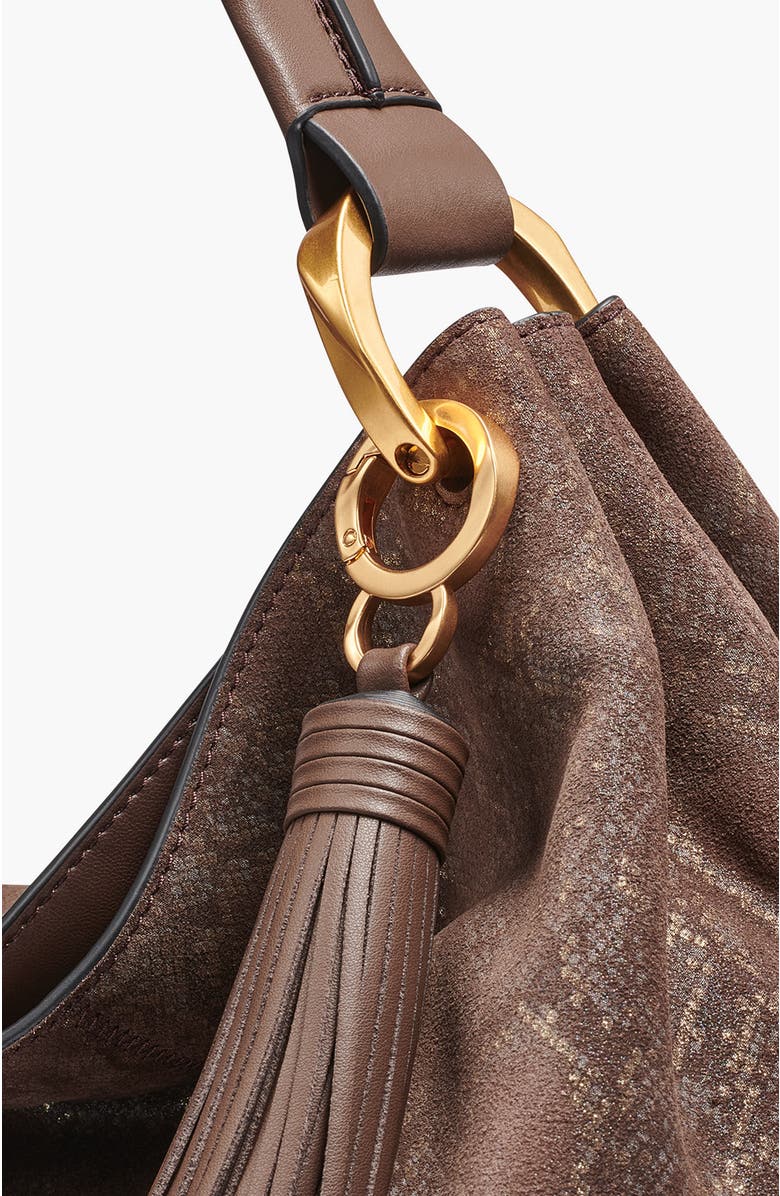 Donna Karan New York Glenwood Python Suede Shoulder, Alternate, color, Brown Multi
