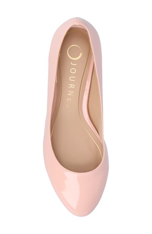 Shop Journee Collection Saarii Block Heel Pump In Patent/pink