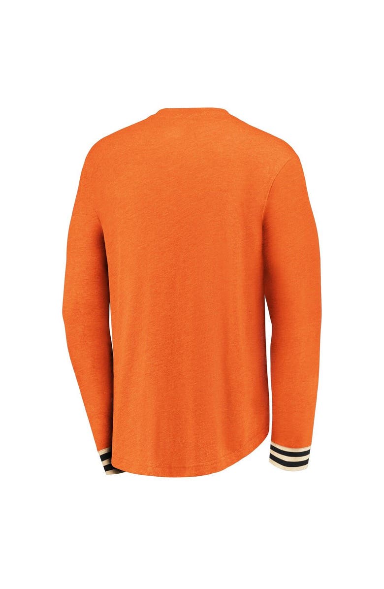 FANATICS Men's Fanatics Branded Heathered Orange Philadelphia Flyers True Classics Henley Long Sleeve T-Shirt, Alternate, color, Heather Orange
