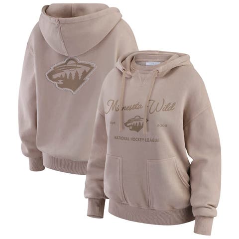 Women's WEAR by Erin Andrews  Tan Minnesota Wild Washed Pullover Crewdie