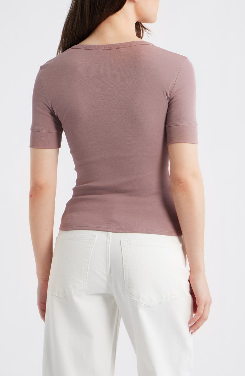 MANGO Camiseta Louise Semisheer Cotton Rib T-Shirt, Alternate, color, Light/ Pastel Purple