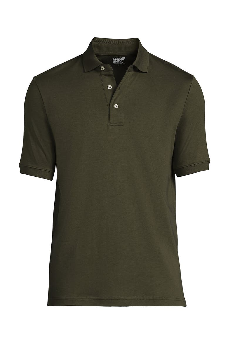 Short Sleeve Cotton Supima Polo Shirt, Alternate, color, Forest Moss