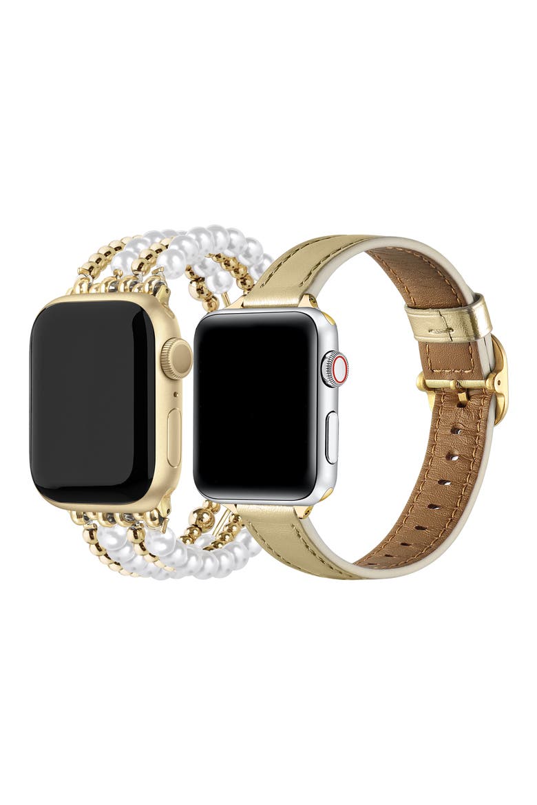 Carmen Penny 2-Pack Apple Watch® Watchbands, Alternate, color, GOLD