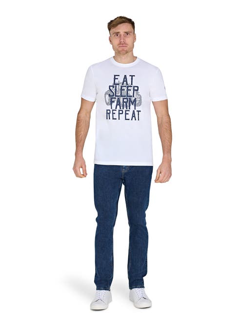 Raging Bull Yfc Eat Sleep Farm T-shirt In White