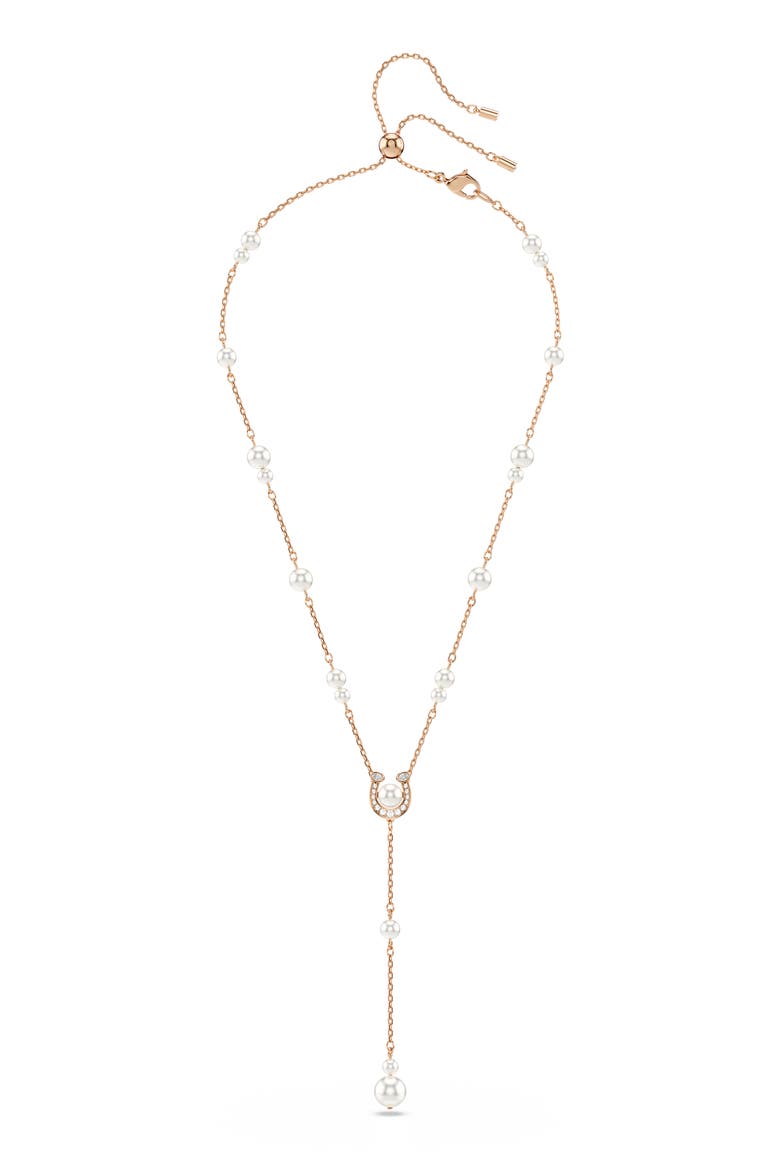 Symbolica Faux Pearl Y-Necklace, Alternate, color, ROSE GOLD