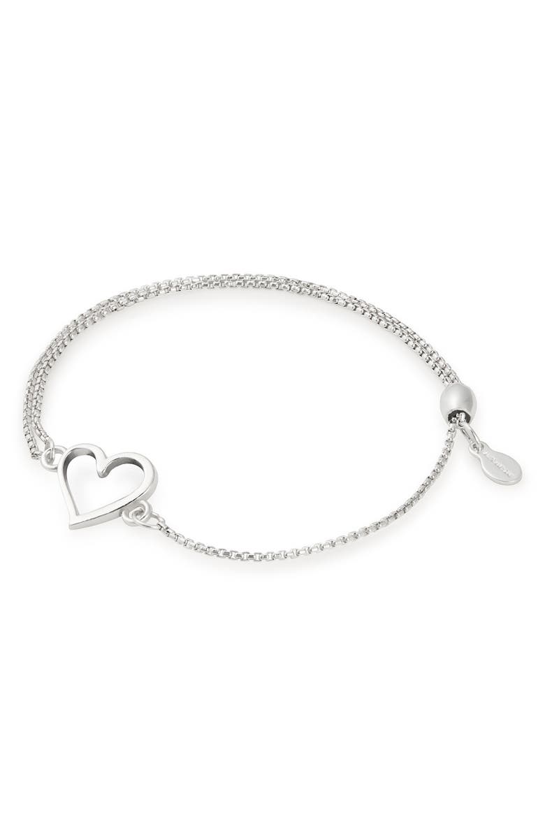 Alex and Ani Heart Pull Chain Bracelet, Main, color, 