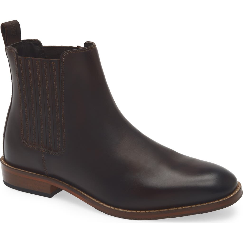 Steve Madden Roswel Plain Toe Chelsea Boot In Brown