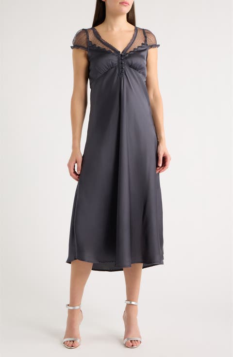 Satin & Lace Maxi Dress