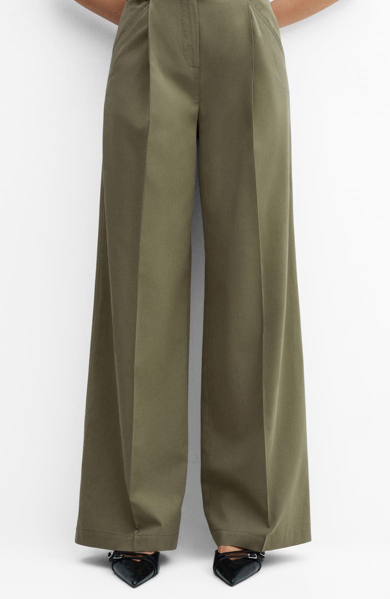 MANGO Angie Belted Wide Leg Pants, Alternate, color, 