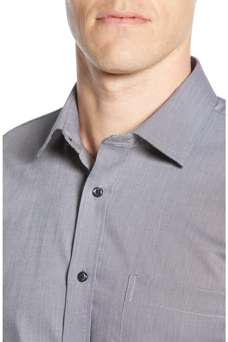 Trim Fit Non-Iron Dress Shirt, Alternate, color, GREY CASTLEROCK