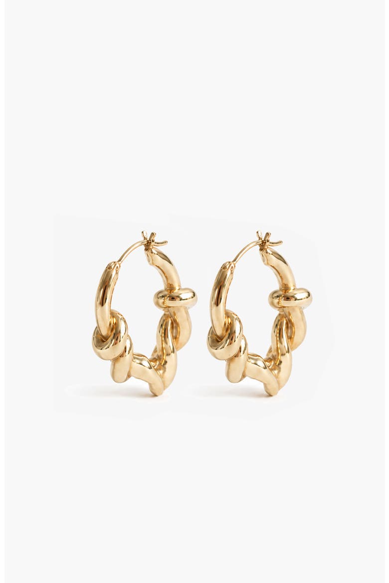 Knotted Maxi Hoops In Gold, Alternate, color, Gold