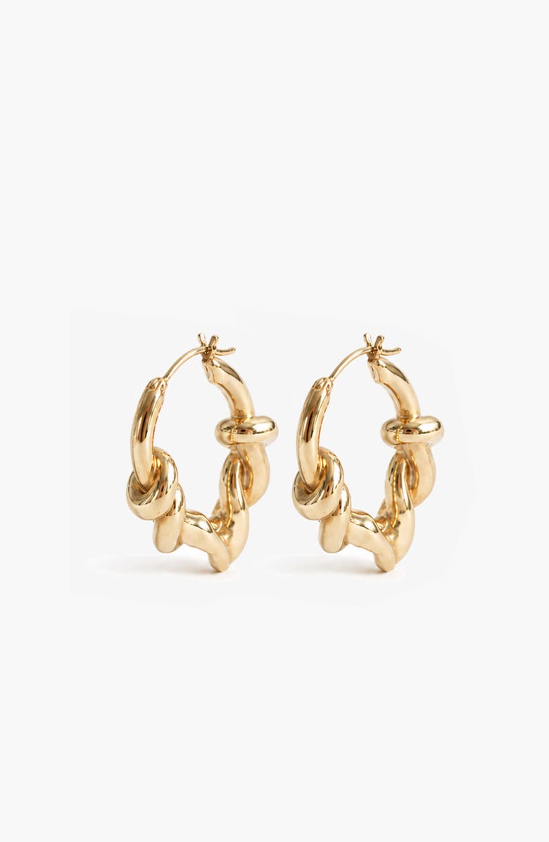 YOJ Knotted Maxi Hoops In Gold, Alternate, color, Gold
