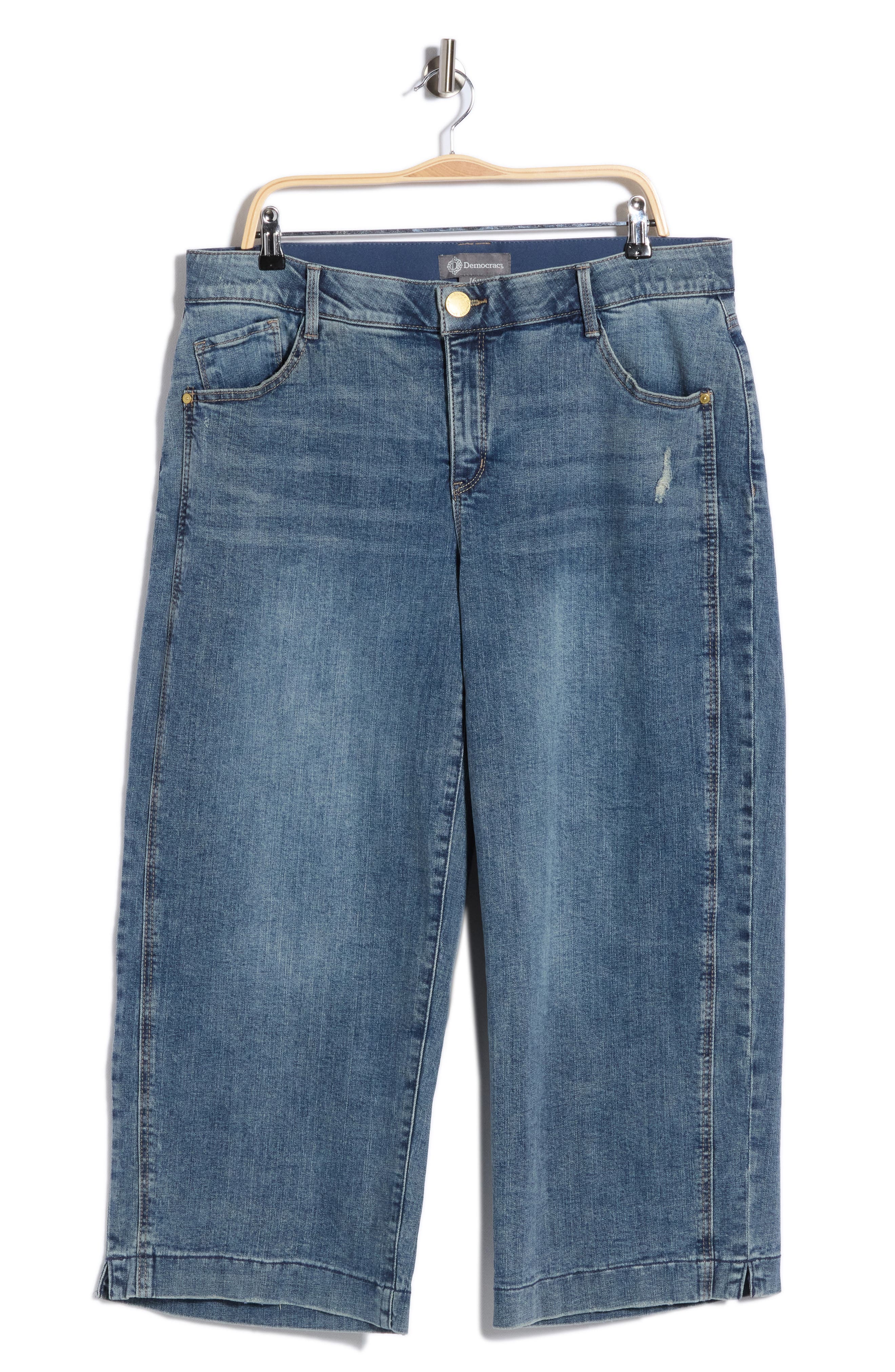Democracy Double Side Seam Wide Leg Crop Jeans