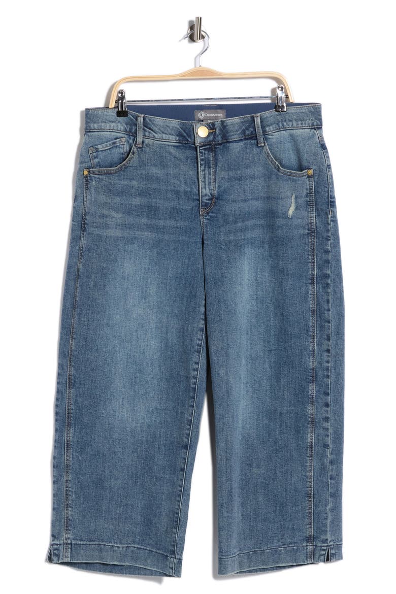 Double Side Seam Wide Leg Crop Jeans, Alternate, color, MID BLUE ARTISINAL