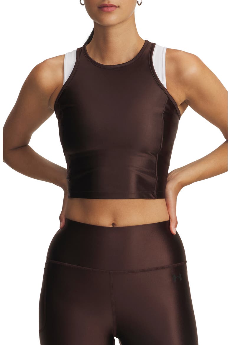 Motion Shine Performance Racerback Tank, Main, color, BRN