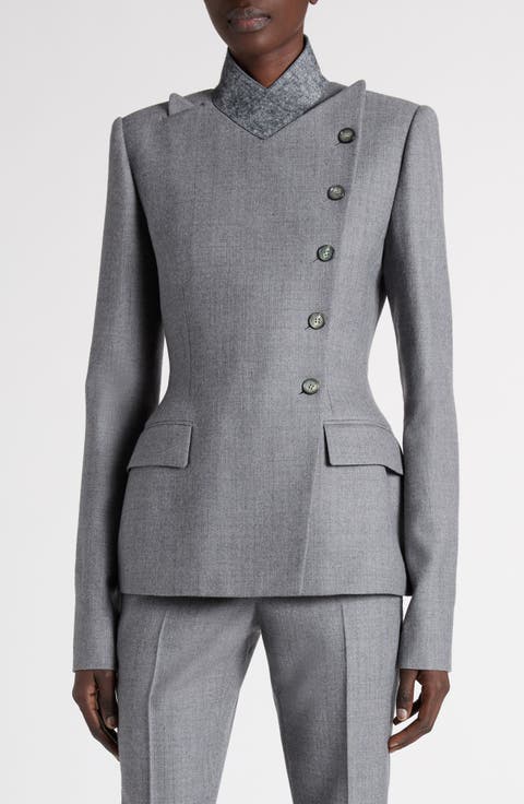Asymmetric Wool Jacket