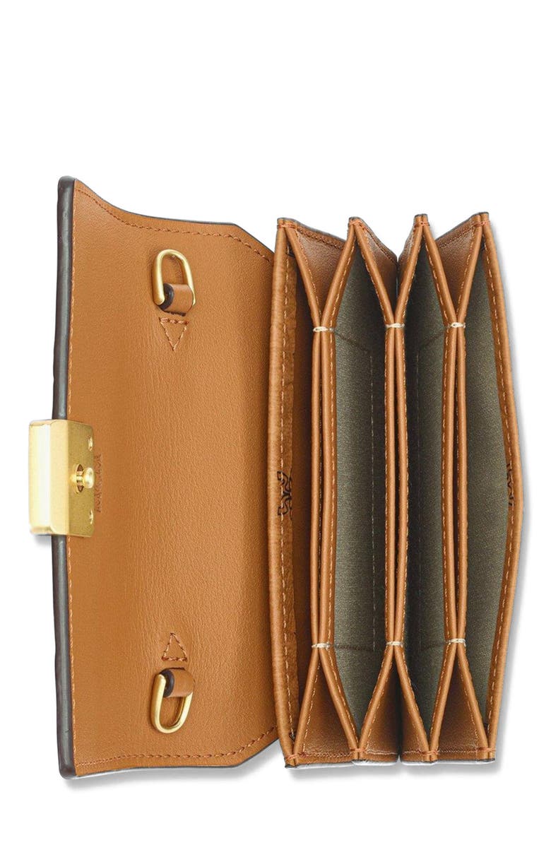 MCM Aren Chain Wallet in Visetos, Alternate, color, Brown