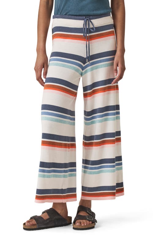Splendid Polly Stripe Crop Sweater Knit Pants In White