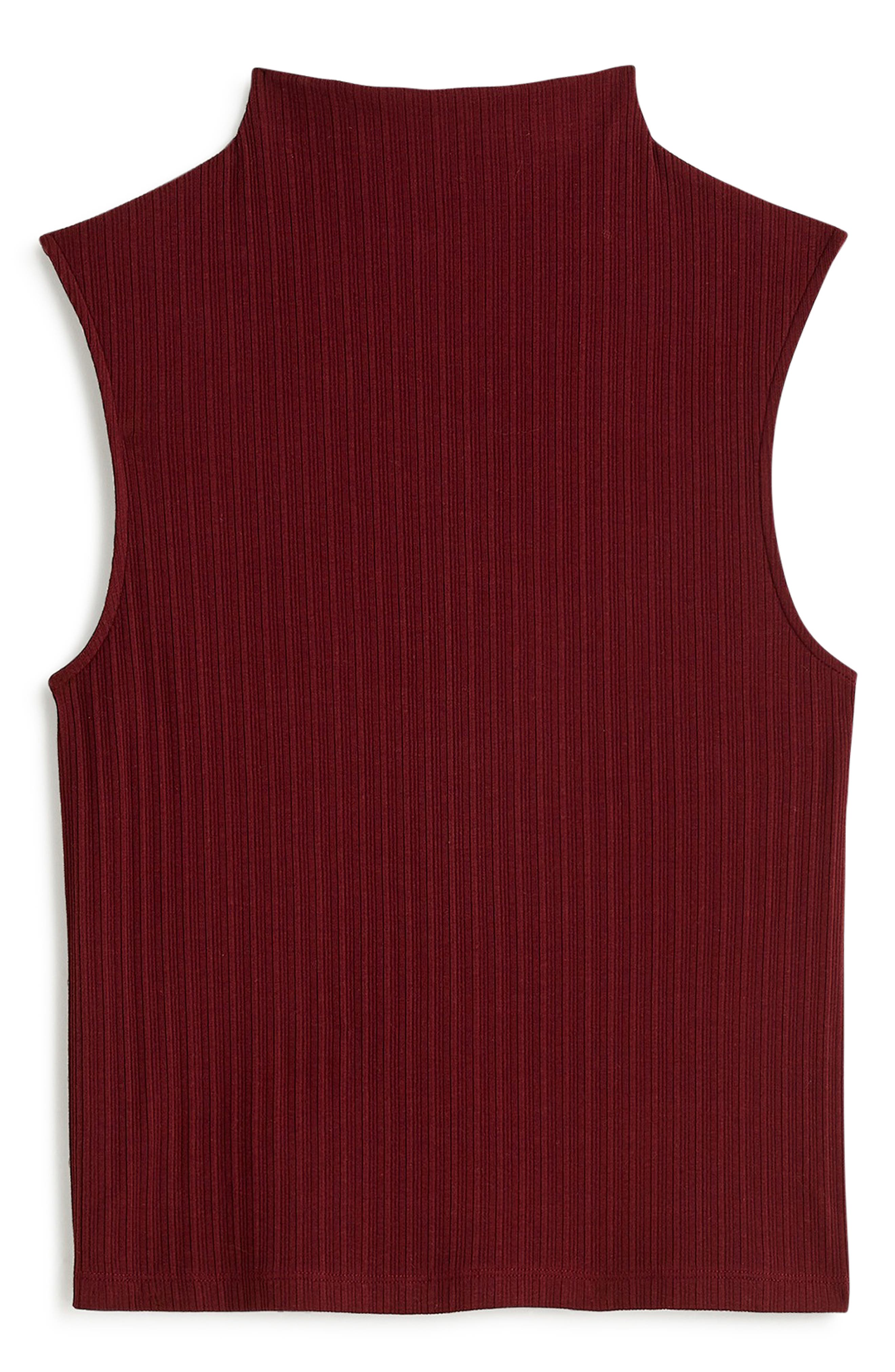 Madewell Mock Neck Sleeveless Rib Top
