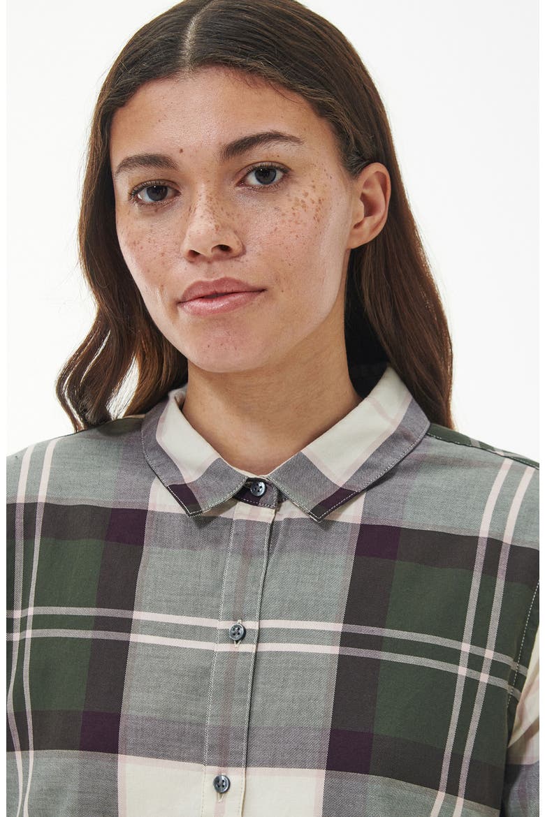 Mooreland Plaid Cotton Button-Up Shirt, Alternate, color, OLIVE/ BLACK CHERRY