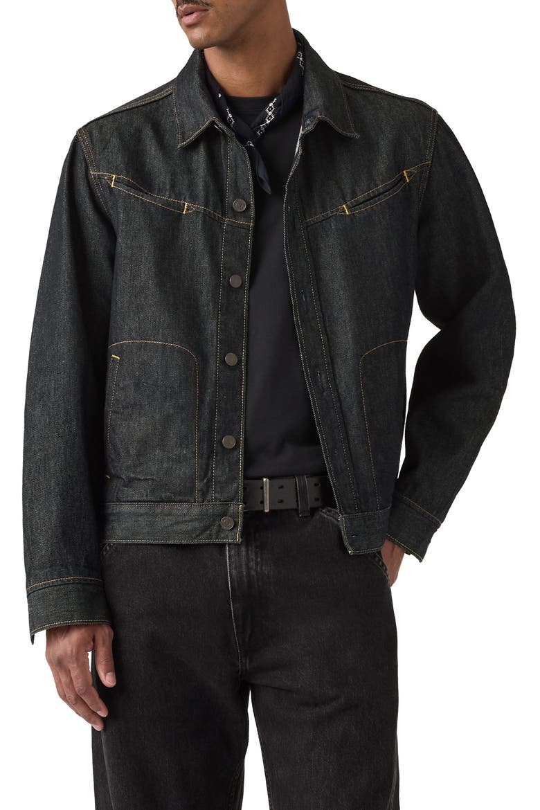 Market Miners Trucker Denim Jacket, Main, color, TWIST AND SEW T
