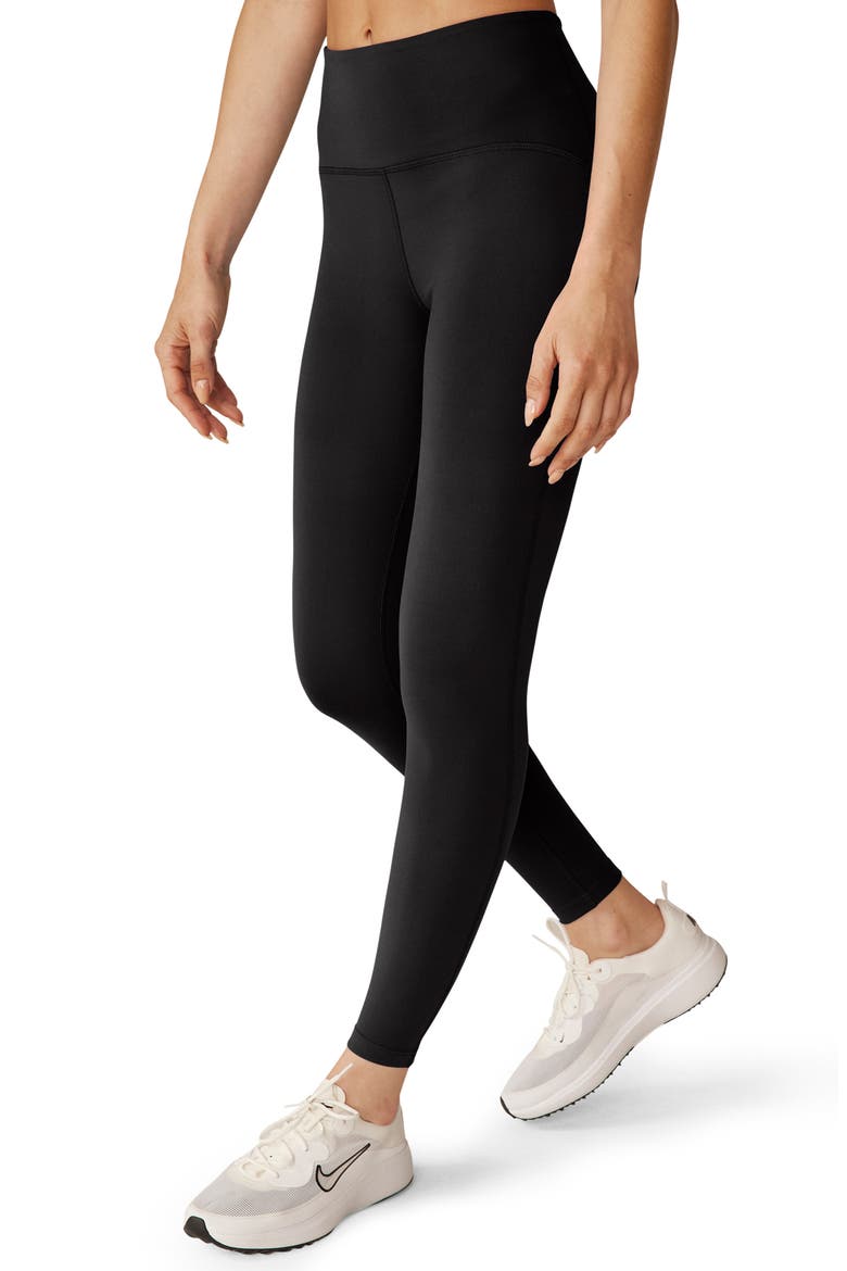 POWERBEYOND™ Strive High Waisted Midi Leggings, Alternate, color, BLACK