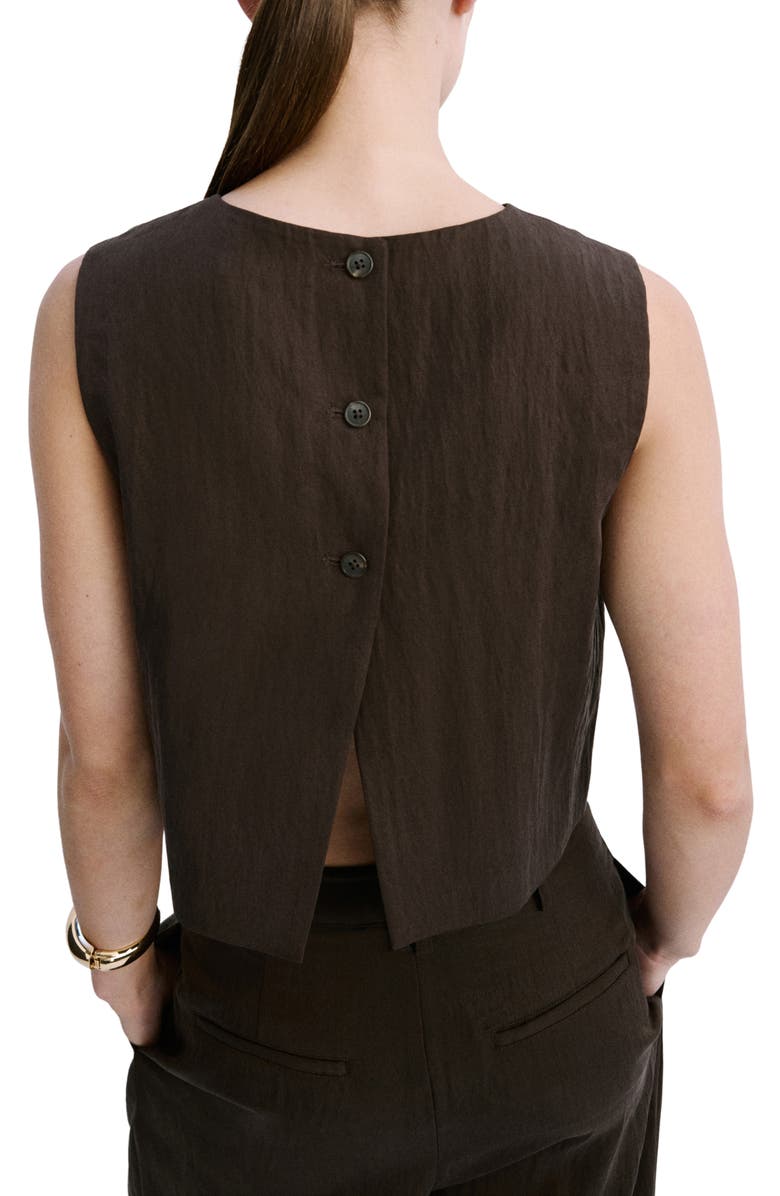 MANGO Boxy Crop Back Button Top, Alternate, color,
