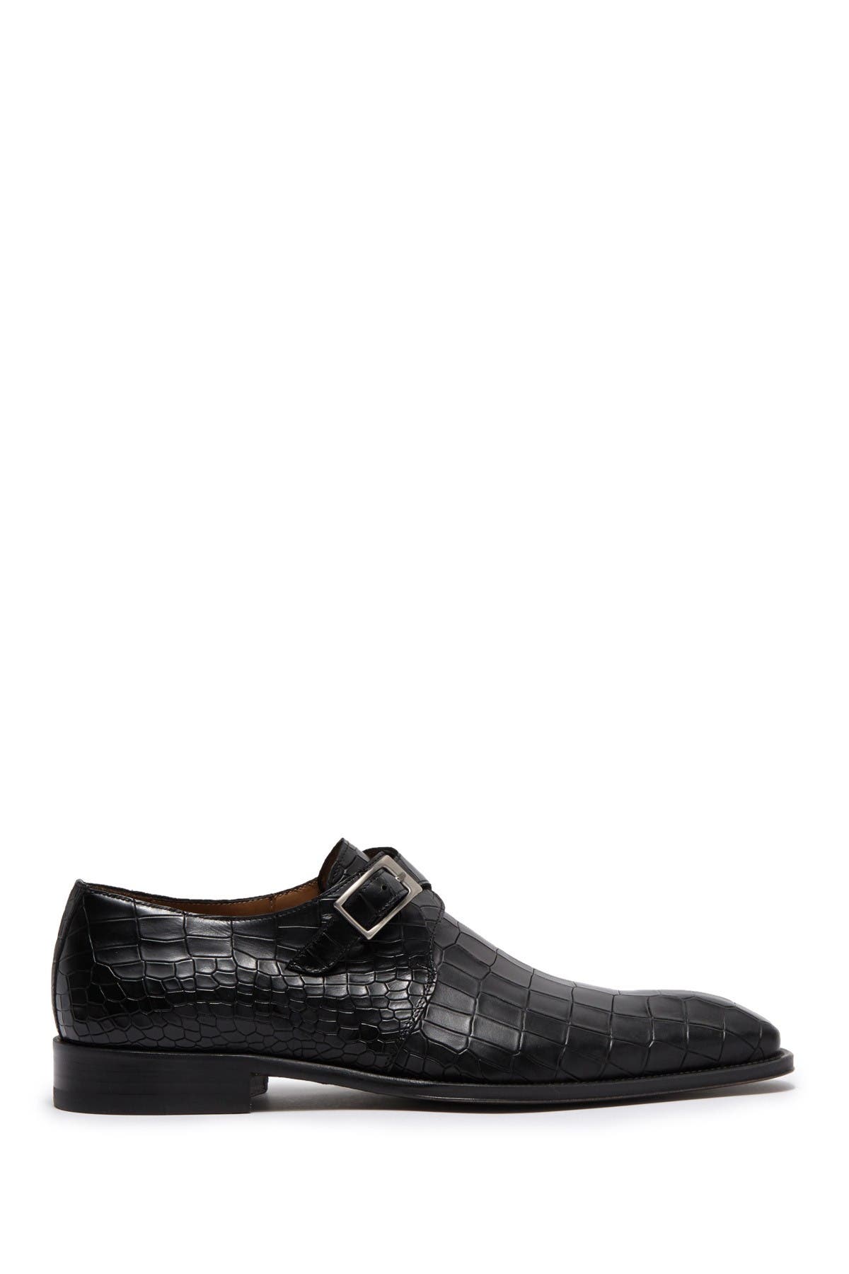 Mezlan Croc Embossed Monk Strap Dress Shoe, Alternate, color, 