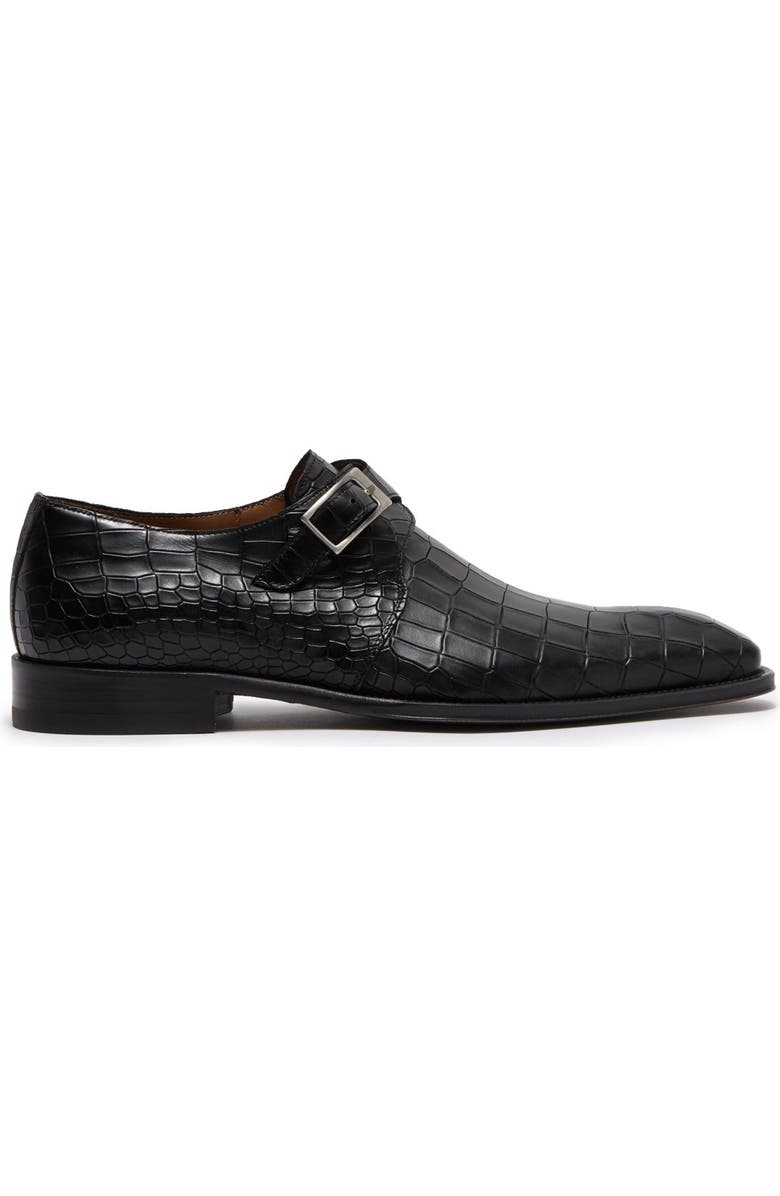 Mezlan Croc Embossed Monk Strap Dress Shoe, Alternate, color,