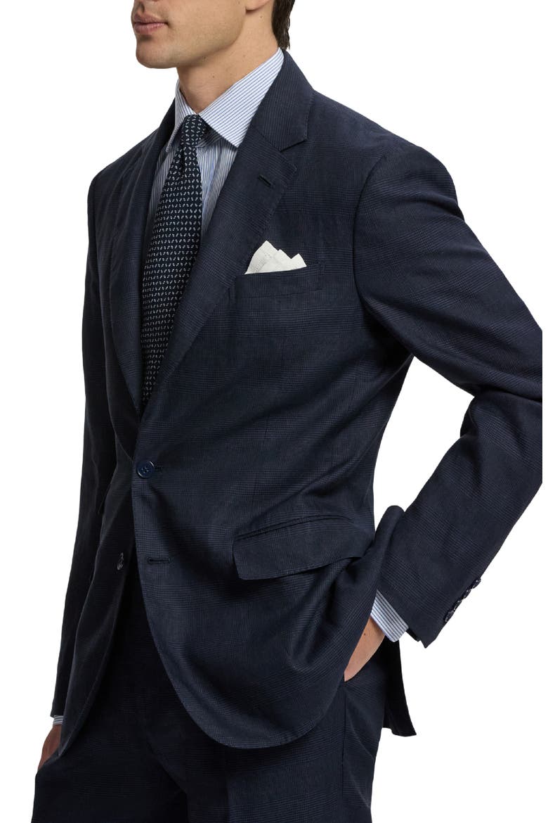 Kent Hand-Tailored Plaid Suit Jacket, Alternate, color, RACING NAVY