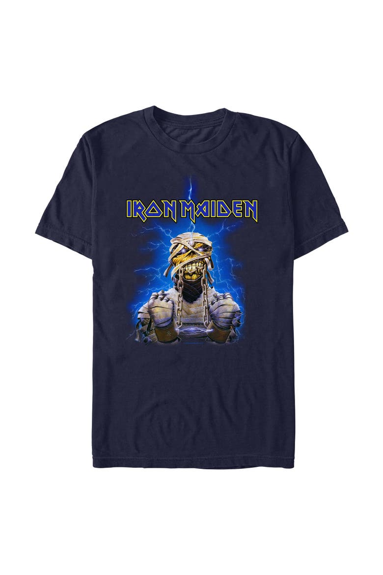 Men's Iron Maiden Powerslave Mummy  Graphic T-Shirt, Main, color, Navy Blue