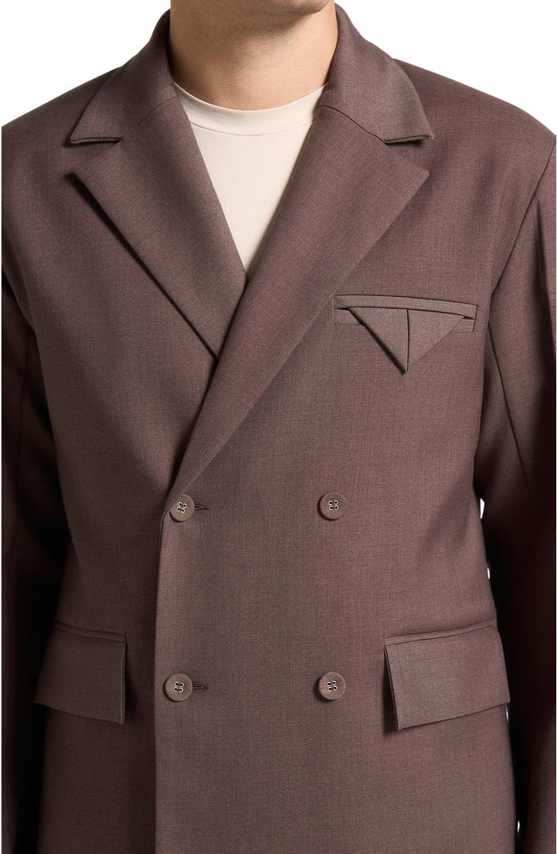 Manière De Voir Didier Double Breasted Twill Suit Jacket, Alternate, color, 