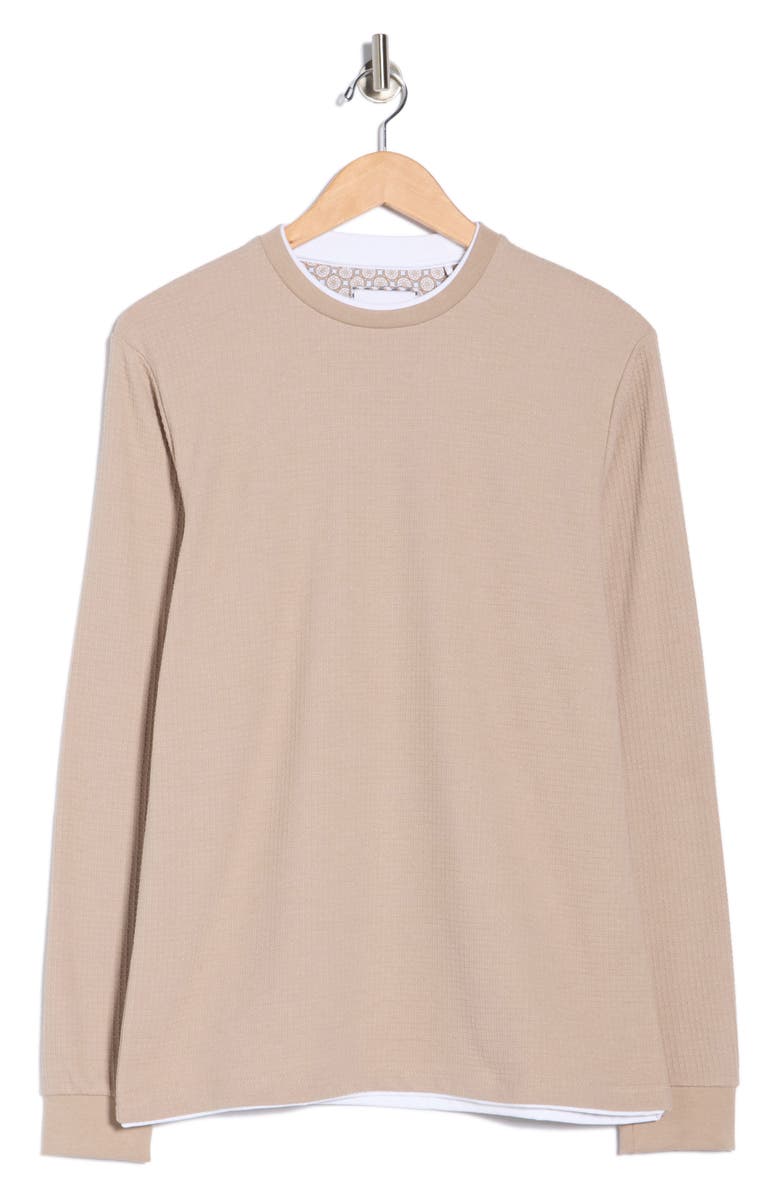 DENIM AND FLOWER Textured Double Knit Sweatshirt, Alternate, color, Natural