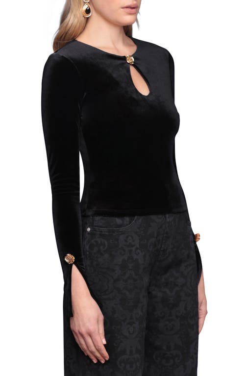 Avec Les Filles Long Sleeve Boatneck Shirt In Black