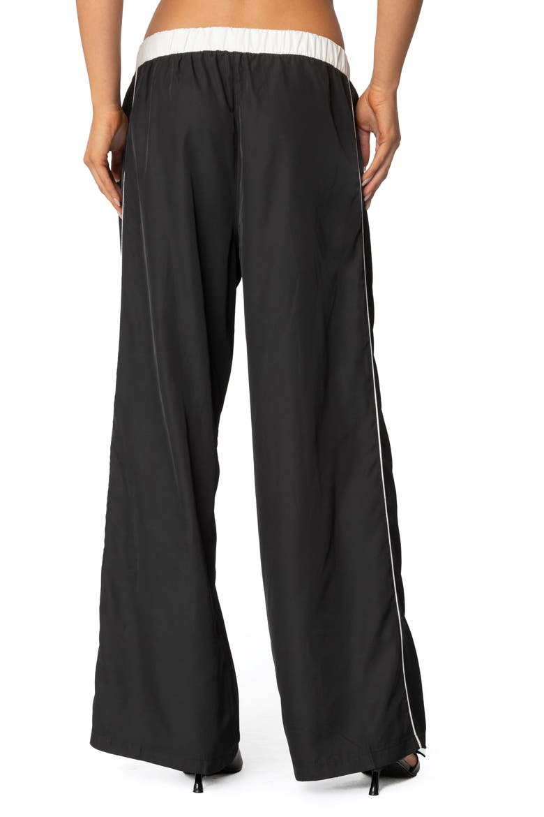 Ofir Contrast Waist Track Pants, Alternate, color, BLACK-AND-WHITE