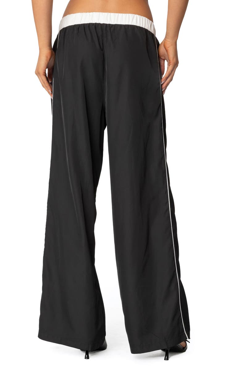 EDIKTED Ofir Contrast Waist Track Pants, Alternate, color, Black-And-White