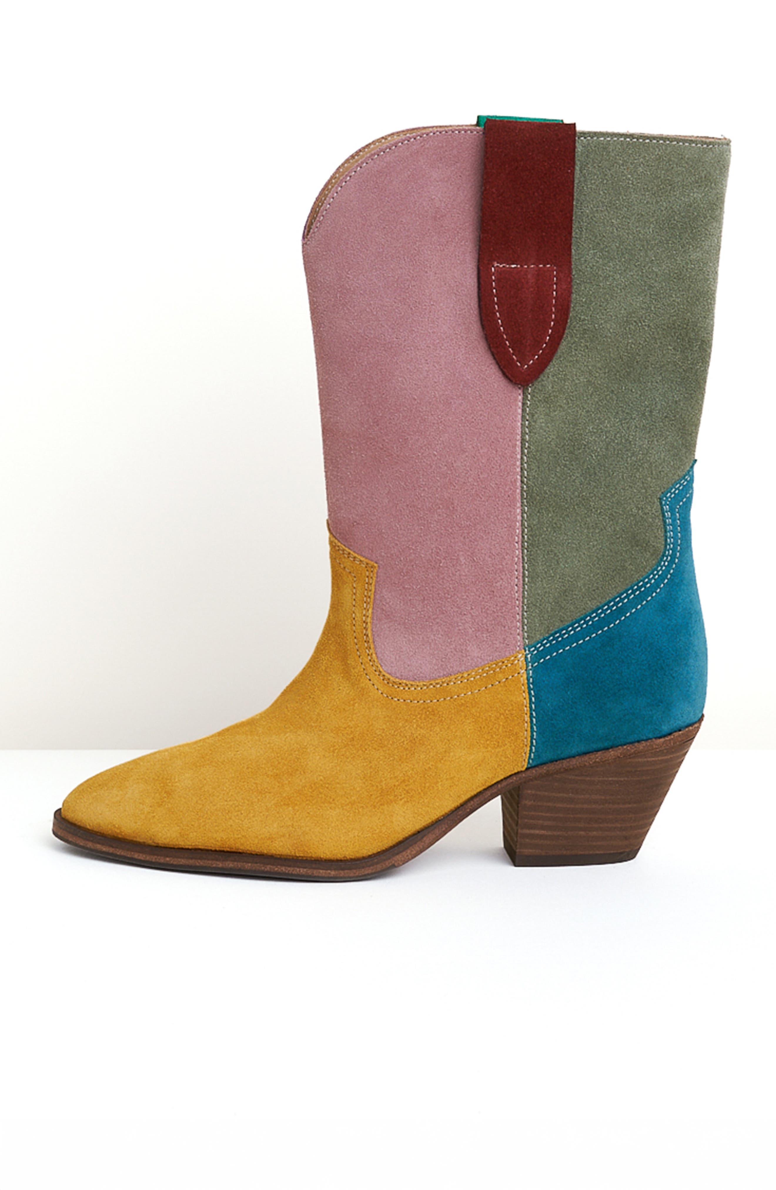 Charlotte Stone Roberta Multicolor Western Boot, Alternate, color, Casita