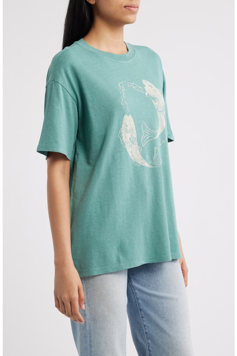 Fish Graphic Oversize Hemp Blend T-Shirt, Alternate, color, PALM