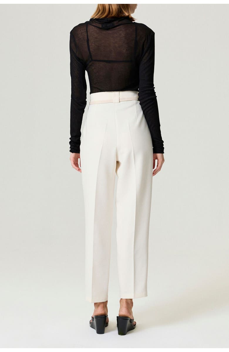 Nocturne Belt Detailed Pants, Alternate, color, Ivory