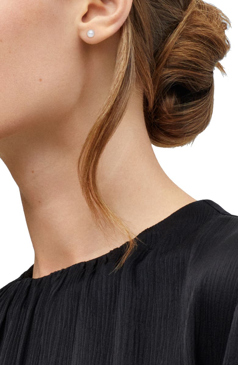 Frankie & Zoe Pearl Stud Earrings, Alternate, color, Yellow Gold